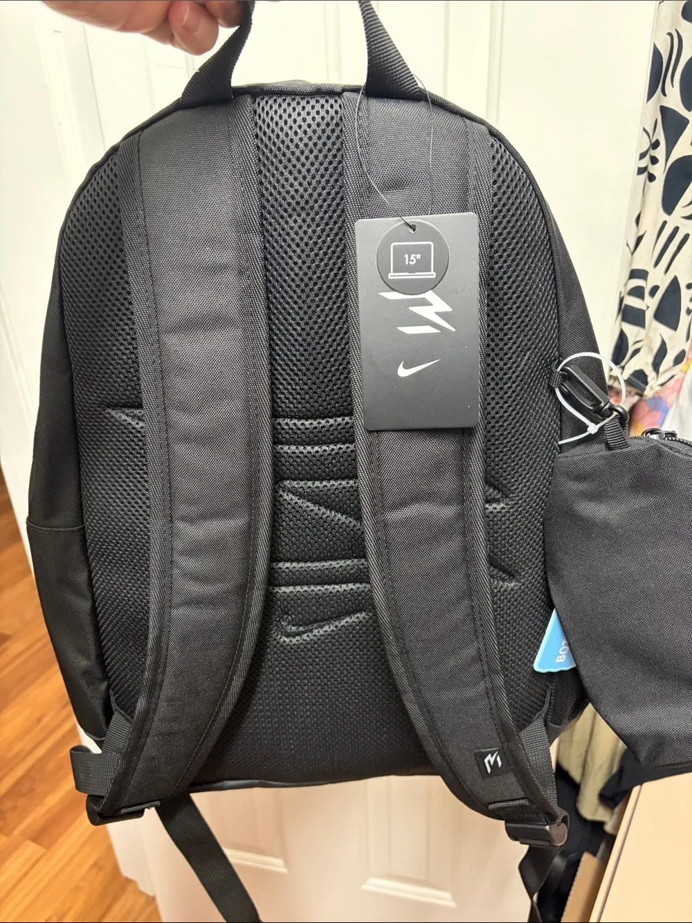 Nike Black Backpack with Silver Reflective Logo